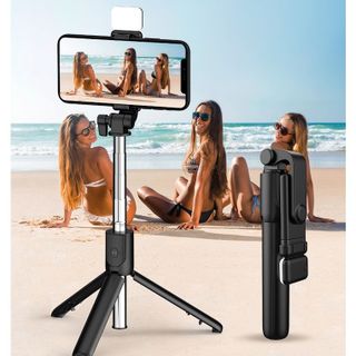 Gậy Chụp Ảnh 3 Chân Có Đèn Led Trợ Sáng F210S - Có Remote Điều Khiển Từ Xa - Chụp Ảnh Mọi Góc Độ