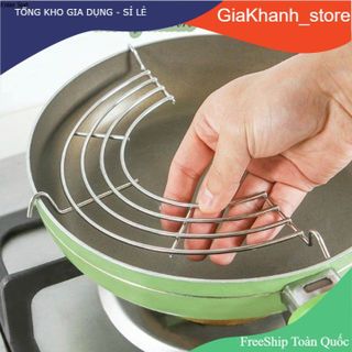 Khay ráo dầu, Giá để đồ chiên rán ráo dầu mỡ gắn trực tiếp lên chảo đa năng tiện dụng