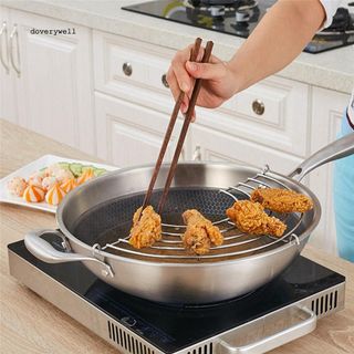 Khay ráo dầu, Giá để đồ chiên rán ráo dầu mỡ gắn trực tiếp lên chảo đa năng tiện dụng