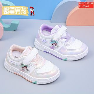 Giày thể thao trẻ em chất da mềm họa tiết cô bé F01