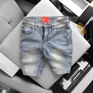 Quần short jean nam cao cấp, quần jean đùi nam , Chất jean co giản xịn sò dày dặn fom slim fit ngang gối ôm gọn, jean đã qua xử lý wash mền mịn  size từ 55kg - 90kg