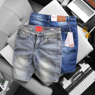 Quần short jean nam cao cấp, quần jean đùi nam , Chất jean co giản xịn sò dày dặn fom slim fit ngang gối ôm gọn, jean đã qua xử lý wash mền mịn size từ 55kg - 90kg