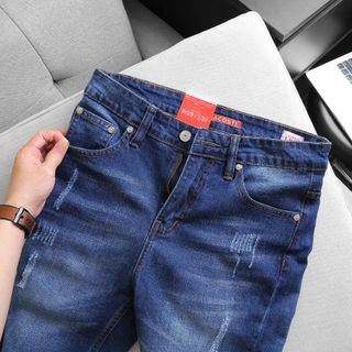 Quần short jean nam cao cấp, quần jean đùi nam , Chất jean co giản xịn sò dày dặn fom slim fit ngang gối ôm gọn, jean đã qua xử lý wash mền mịn  size từ 55kg - 90kg