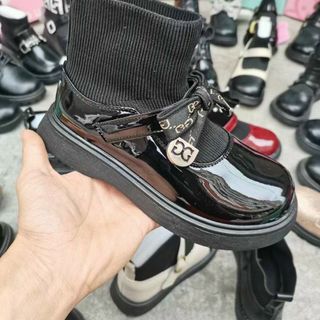 Giày Boots đen chất da đẹp êm K087