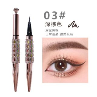 Kẻ Bút Lông Kakashow Vàng Đính Đá, sỉ 36k/cây Màu Đen & Nâu