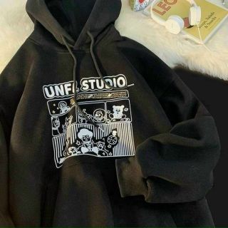 Áo hoodie thun nỉ in UNFL STUDIO form dưới 70kg