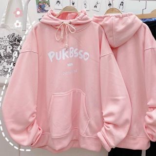 Áo hoodie nỉ ngoại tay phồng in PURBSSO form dưới 70kg