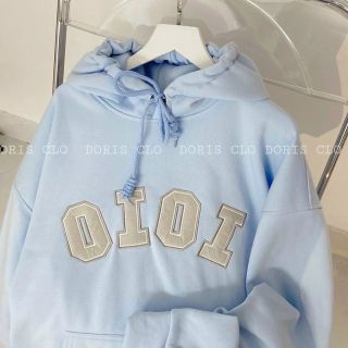 Áo hoodie thêu OIOI form dưới 70kg, NÓN 2 lớp