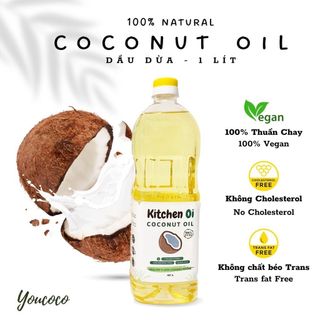 Dầu Dừa Nguyên Chất 100% Kitchen Oi 1L - Pure Virgin Coconut Oil 1L- Dầu Dừa Nấu Ăn