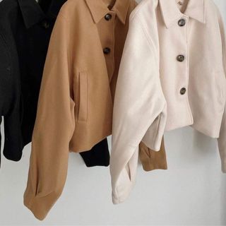 ÁO DẠ HAI LỚP CROPTOP KIỂU DÁNG HÀN QUỐC
