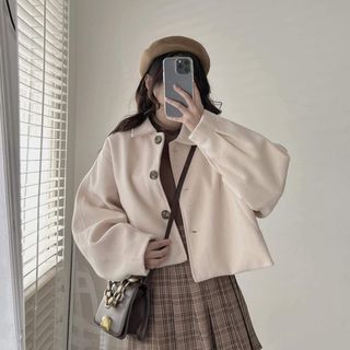 ÁO DẠ HAI LỚP CROPTOP KIỂU DÁNG HÀN QUỐC