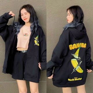 Áo khoác chống nắng thun nỉ in banana form đẹp xuất sắc
