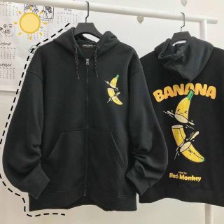Áo khoác chống nắng thun nỉ in banana form đẹp xuất sắc