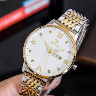 Đồng Hồ Nam Pagini PA5588 kim dạ quang, dây thép cao cấp mặt kính tròn đính đá tinh tế sang trọng