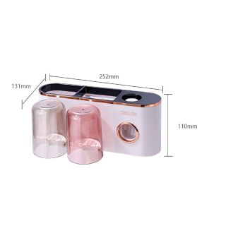 Kệ nhả kem đánh răng tự động Aswei và giá treo bàn chải kèm 2 cốc Hút