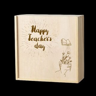 Hộp gỗ nắp trượt khắc nội dung tùy chọn - 21x24x10cm - hộp gỗ đựng quà