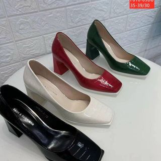 Giày cao gót nữ da bóng có vân F016