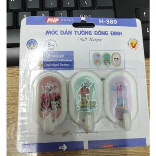 Bộ 3 móc dán tường có đóng đinh.