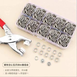 Kìm Bấm Cúc Vành Áo Kim Loại Đa Năng Kìm Bấm Khuy, Khoen Ore Quần Áo Tiện Lợi[Tặng 100 Chi Tiết Cúc]