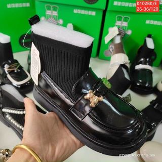 Giày boots trẻ em chất da mềm cổ chun co giãn thoải mái K102