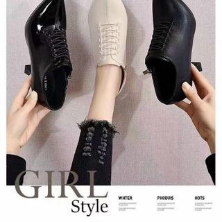 Giày boots cổ ngắn gót cao sành điệu F016