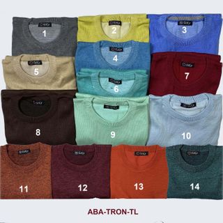 Thanh lý lô áo len nam cổ tròn, len trơn, màu đẹp, Tron-TL - Hà Đinh