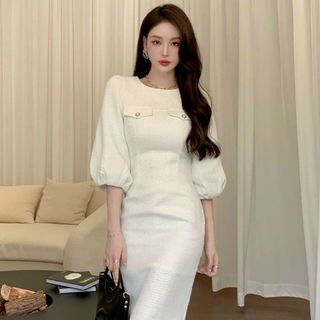 ĐẦM TAY BỒNG VẢI TWEED - NINO