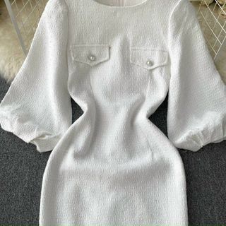 ĐẦM TAY BỒNG VẢI TWEED - NINO