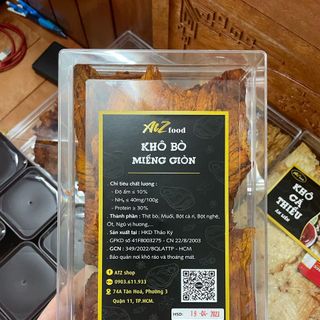Hộp mica 200g khô bò miếng giòn thượng hạng