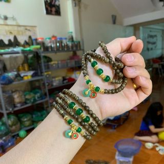 Vòng trầm mix cỏ 4lá giá sỉ