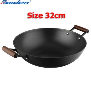 Chảo xào thép Nitriding 32cm Greencook GCW01-32IH dùng được tất cả các bếp