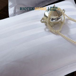 Vỏ gối RIOTEX trắng sọc T300 40x60, 50x70cm có bèo và không bèo