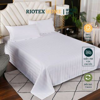 T300 Tấm Trải Giường RIOTEX Trắng Sọc cao cấp đủ kích thước