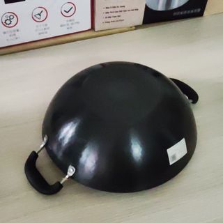 Chảo xào thép vân kim cương 34cm Greencook GCW02-34IH dùng được tất cả các bếp