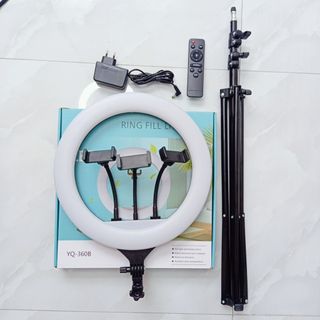 Đèn Livestream YQ360 Size + Kẹp Điện Thoại, Đèn Hỗ Trợ Chụp Ảnh - Make up - Quay Tiktok