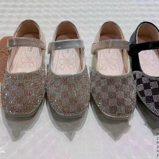 Giày búp bê trẻ em quai ngang chất da đính hạt lấp lánh F026
