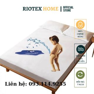 Ga chống thấm cotton cao cấp RIOTEX HOME, drap chống thấm cotton cho bé nằm trực tiếp, không nóng bí, không sột soạt