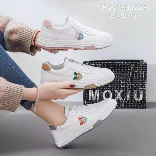 Giày thể thao nữ màu trắng chất da mềm R007
