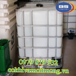 Thùng Nhựa Vuông Khung Thép 1000 Lít