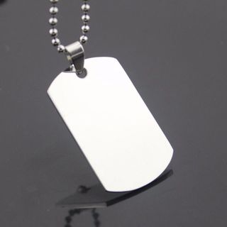 vòng cổ, Thẻ bài quân đội dogtag, (thẻ trơn k khắc) Vòng cổ Mặt Thẻ bài Khắc Chữ Bằng Thép Không Gỉ Màu Bạc Thời Trang
