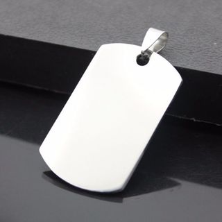 vòng cổ, Thẻ bài quân đội dogtag, (thẻ trơn k khắc) Vòng cổ Mặt Thẻ bài Khắc Chữ Bằng Thép Không Gỉ Màu Bạc Thời Trang