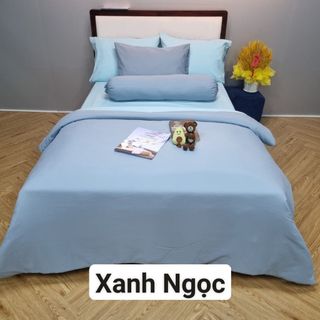 Bộ 3 món - Ga Giường Bo Thun Cotton Đũi Tici Một Màu Trơn Cho Nệm Cao 5 - 35cm