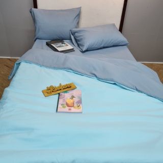 Bộ 3 món - Ga Giường Bo Thun Cotton Đũi Tici Một Màu Trơn Cho Nệm Cao 5 - 35cm