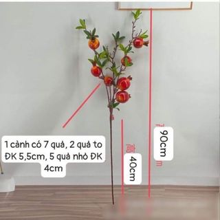 Cành Lựu Nhựa 7 Trái Decor Trang Trí