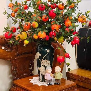 Cành Lựu Nhựa 7 Trái Decor Trang Trí