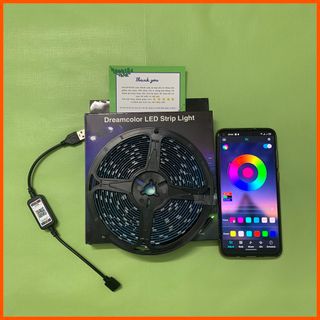Đèn Led trang trí RGB 16 triệu màu, dây đèn led dài 5m điều khiển bằng điện thoại, nháy theo nhạc
