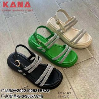 Sandal nữ quai ngang đính hạt kim tuyến F015 giá sỉ