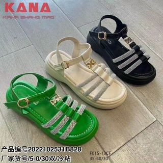 Sandal nữ quai ngang đính hạt kim tuyến F015