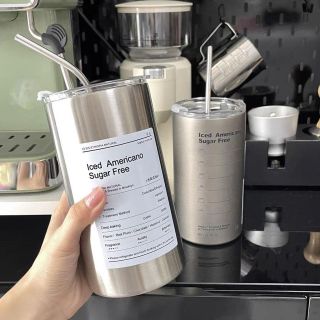 Cốc giữ nhiệt iced americano, cốc giữ nhiệt kèm ống hút