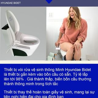 Thiết Bị Vệ Sinh Hyundae Bidet GDB-602 Thiết Kế Thông Minh  Nút Xoay Điều Khiển - 02 Vòi Phun